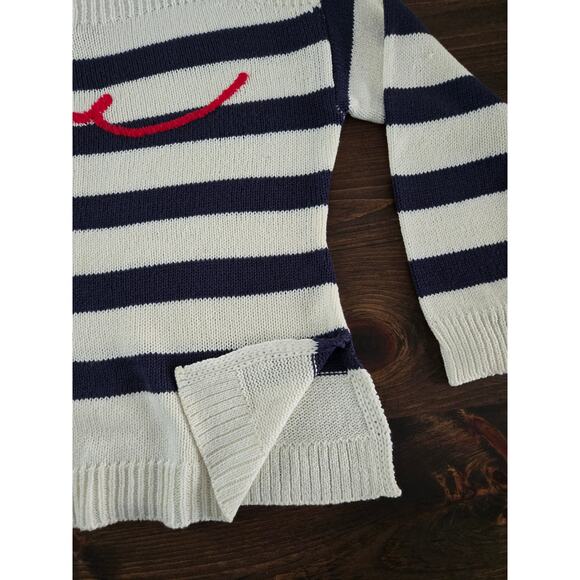 Boston Proper Love Shoulderless Striped Sweater Women's M - Picture 5 of 11